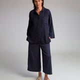 Evora Organic Cotton Trousers In Navy