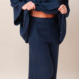 Evora Organic Cotton Trousers In Navy