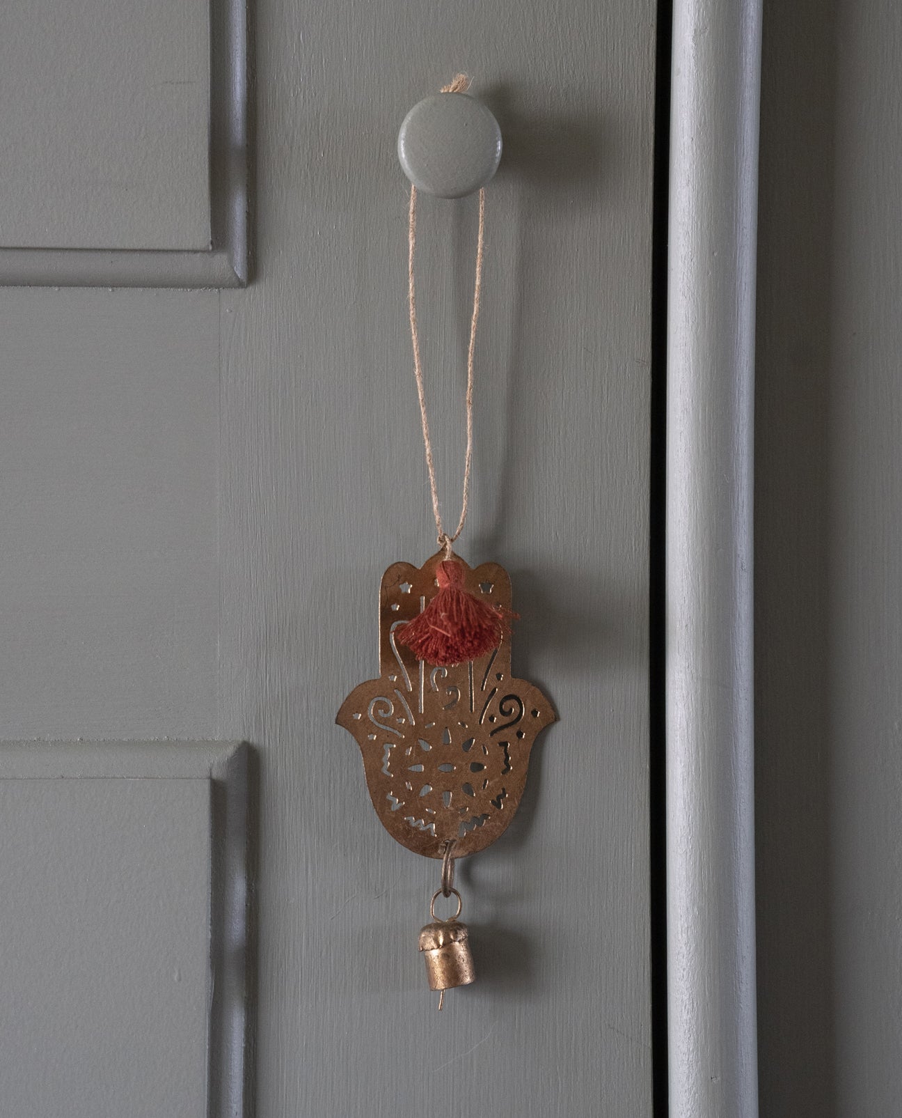 Fatima Hand Hanging in Antique Gold