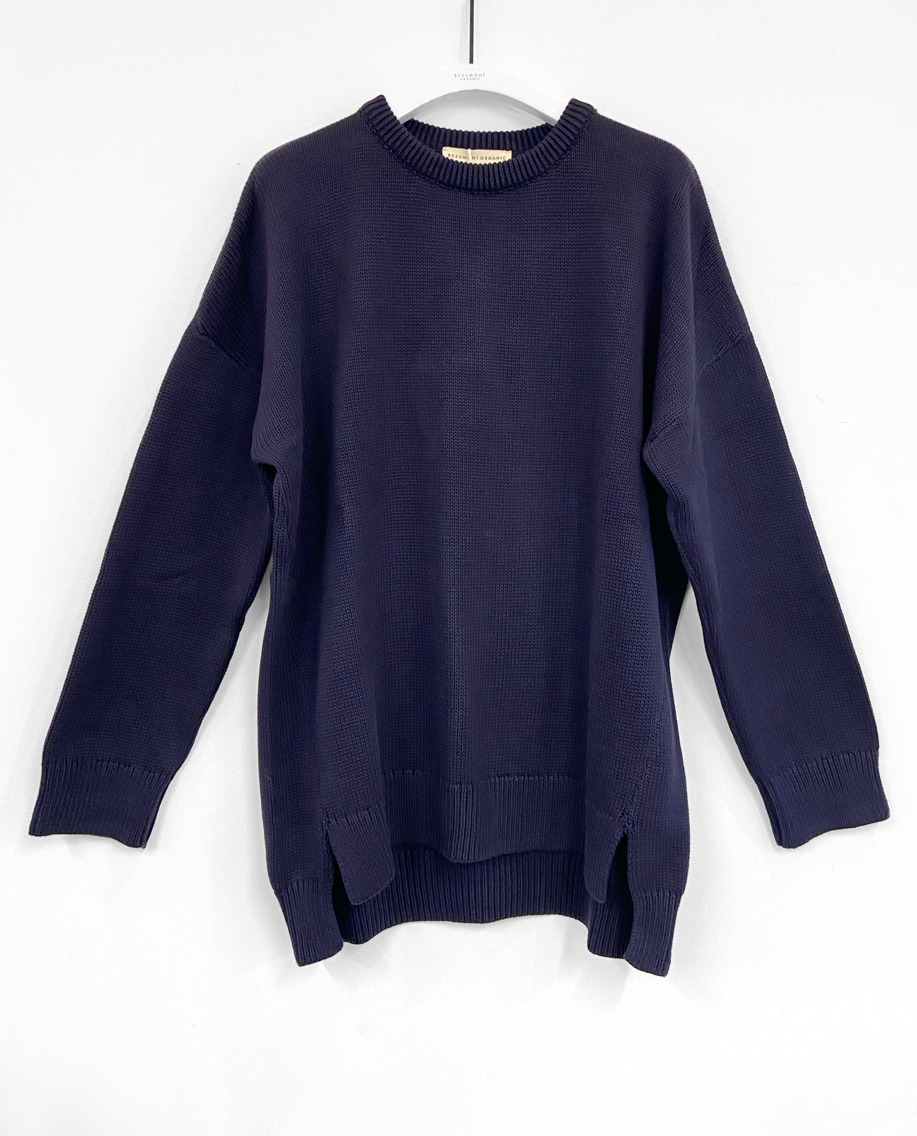 Faye-Marie Organic Cotton Jumper In Navy