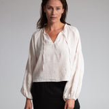 Francesca Linen Top In Perfectly Pale