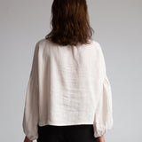 Francesca Linen Top In Perfectly Pale