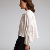 Francesca Linen Top In Perfectly Pale