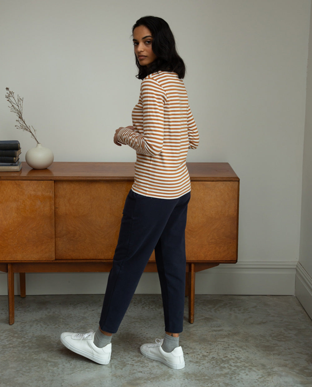George Organic Cotton Trousers In Navy