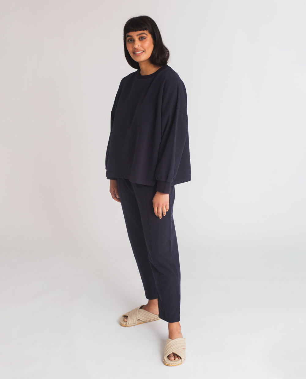 Serenity Organic Cotton Jumper In Navy