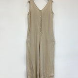 Gianna Linen Jumpsuit in Bone S Preloved