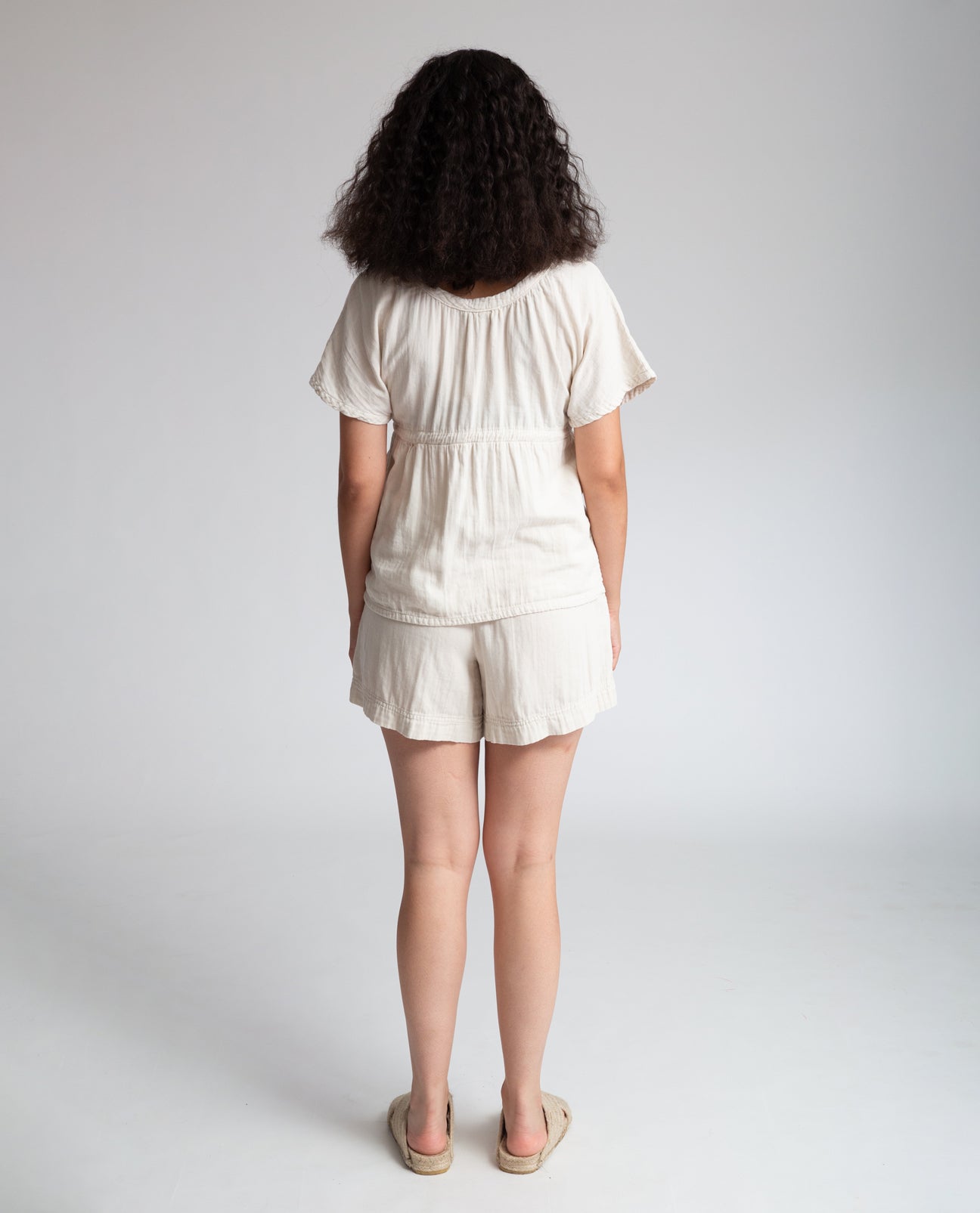 Gilma Organic Cotton Shorts In Bone