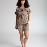 Gilma Organic Cotton Shorts In Olive