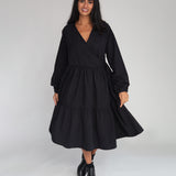 Gwen Organic Cotton & Tencel Dress In Black