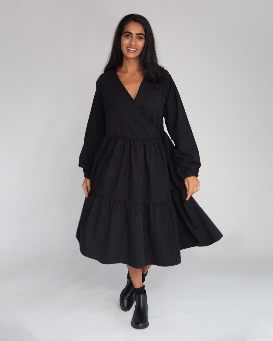 Gwen Organic Cotton & Tencel Dress In Black