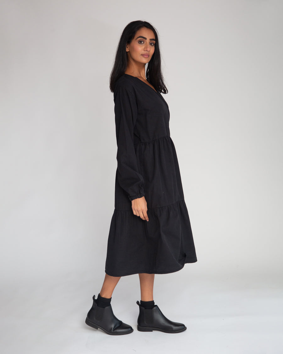 Gwen Organic Cotton & Tencel Dress In Black