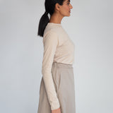 Halle Organic Cotton & Tencel Skirt In Taupe