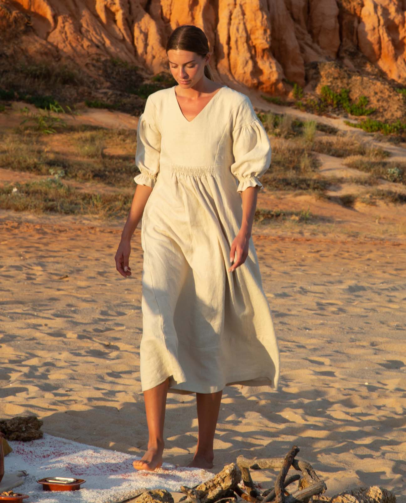 Harper-May Linen Dress In Latte