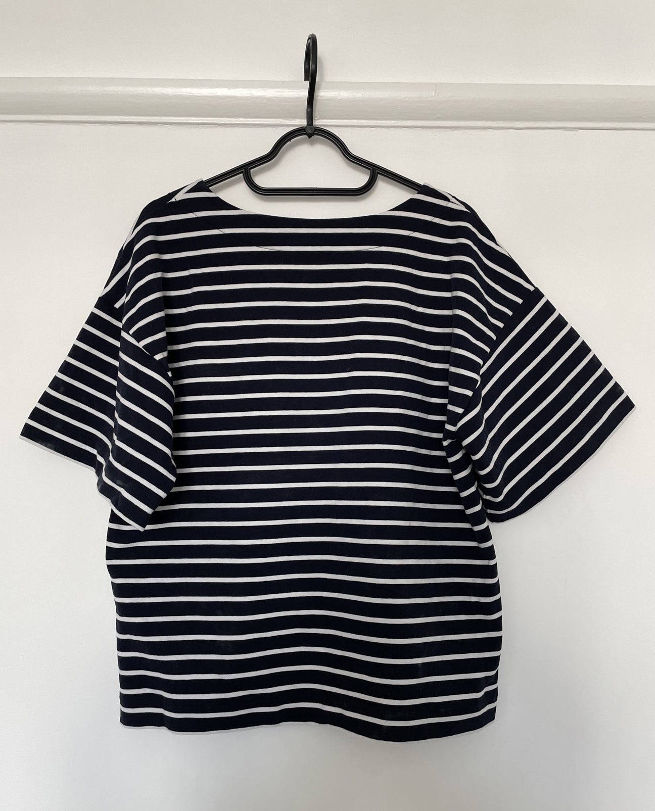Harriet Organic Cotton Top In Navy And White XS