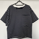 Harriet Organic Cotton Top In Navy And White XS Preloved