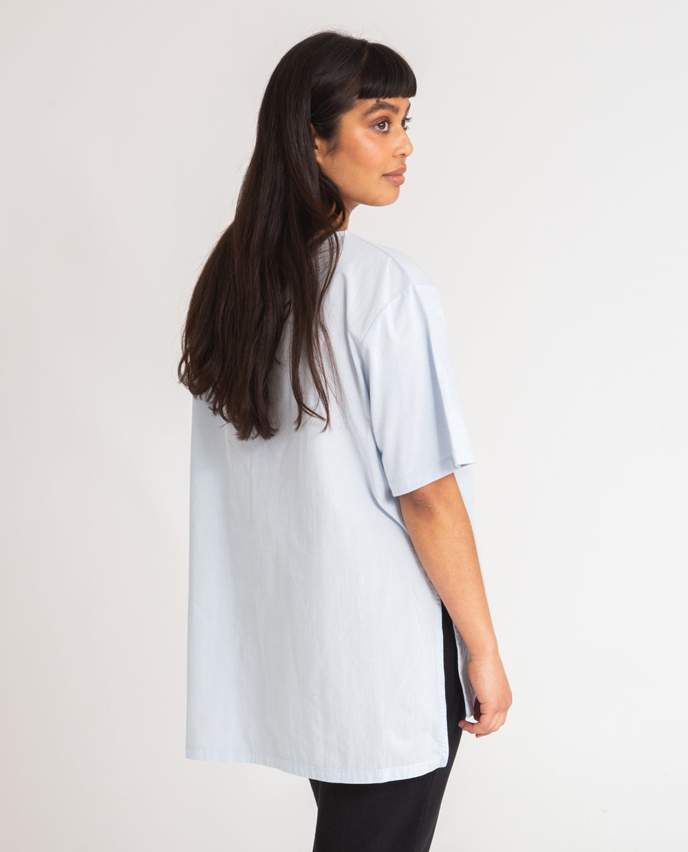 Hayley Organic Cotton Top In Pale Blue