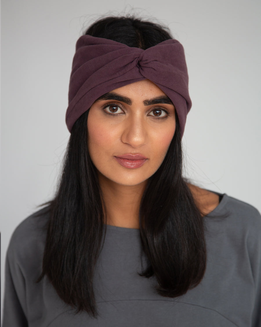 Anjalina Organic Cotton Headband In Plum
