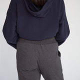 Isla Organic Cotton Trousers In Dark Grey Marl