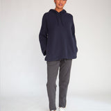 Isla Organic Cotton Trousers In Dark Grey Marl