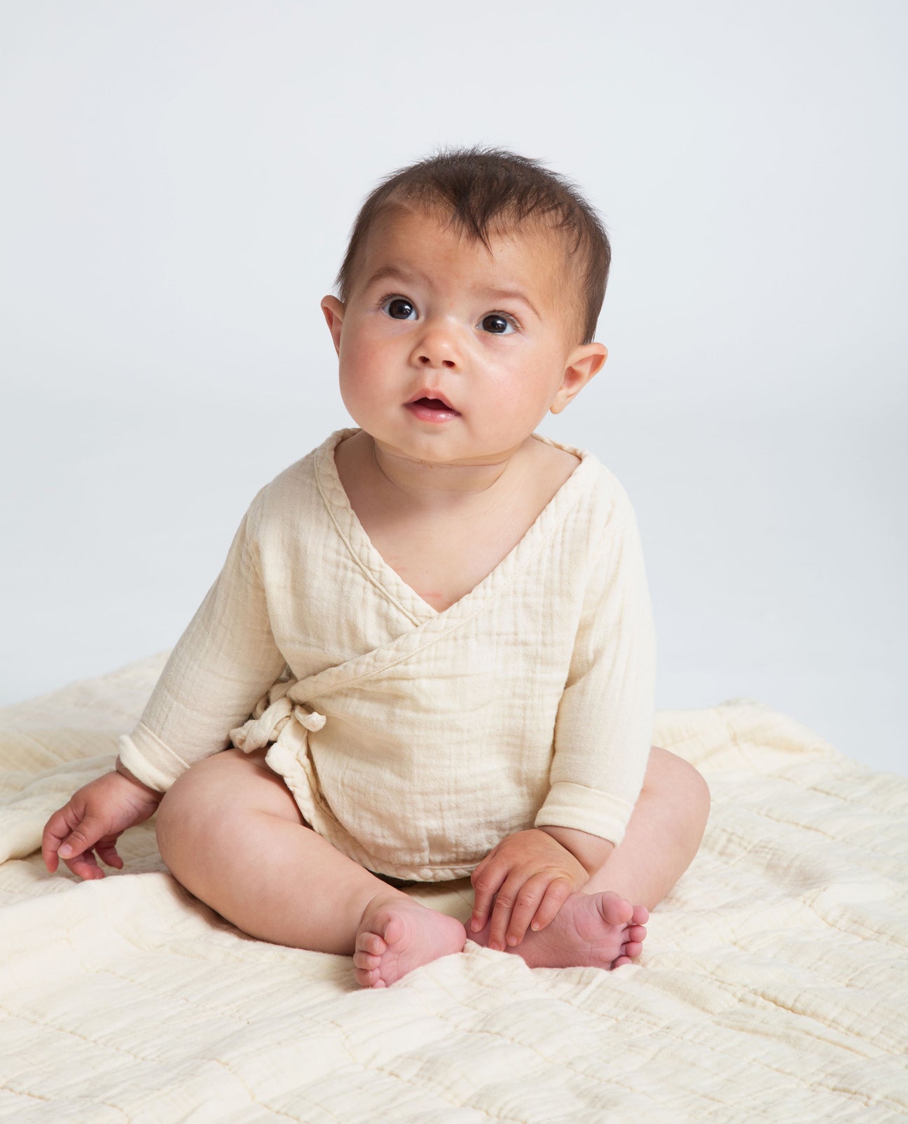 Jael Organic Cotton Baby Top In Ecru