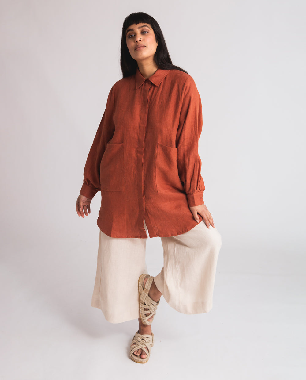Jacqueline Linen Shirt In Clay