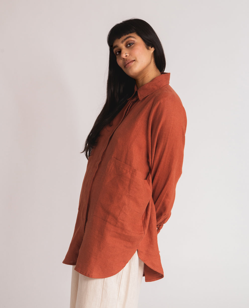Jacqueline Linen Shirt In Clay
