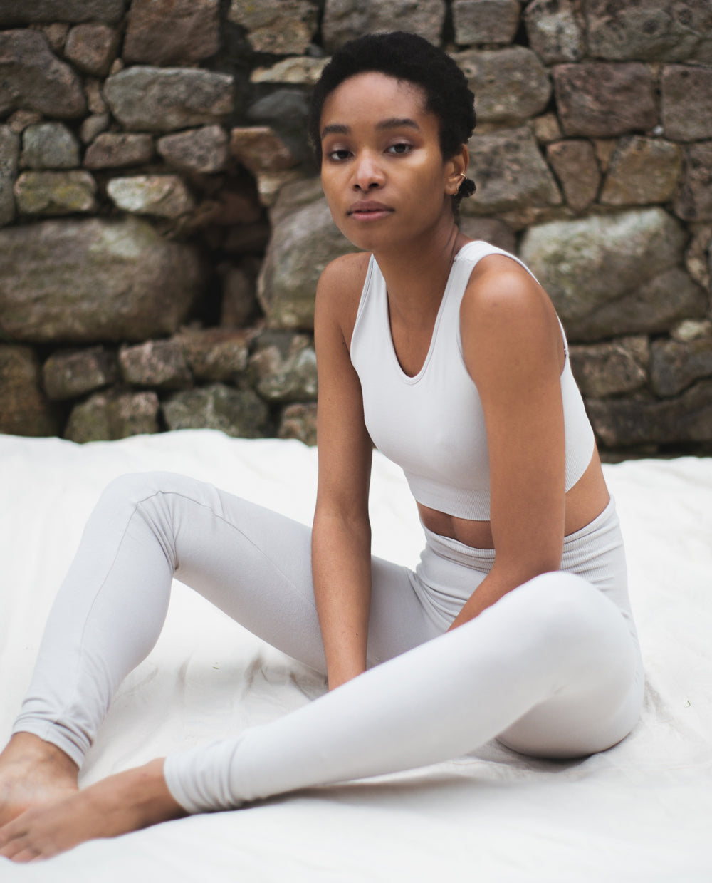 Lisa-Jane Organic Cotton Leggings In Grey - Main Image