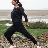 Kachina Organic Cotton Yoga Hareem Trousers In Black