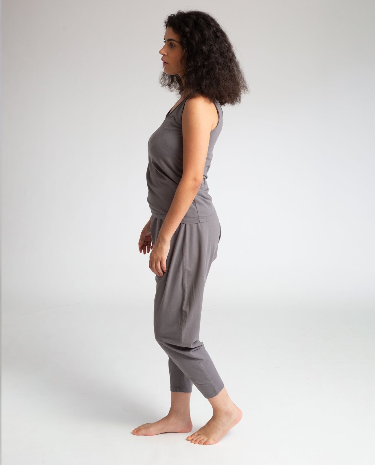 Kachina Organic Cotton Yoga Trousers In Grey