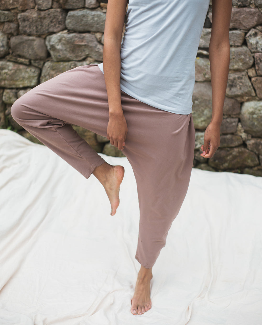 Kachina Organic Cotton Yoga Hareem Trousers In Rosewood