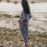 Kayley-Jane Organic Cotton Trousers In Blue