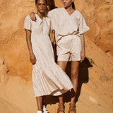 Gilma-Paige Organic Cotton Shorts In Pink Ditsy Floral