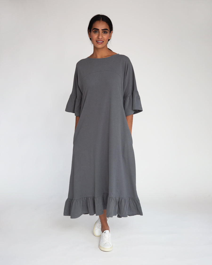 Lavinah Organic Cotton Dress In Charcoal