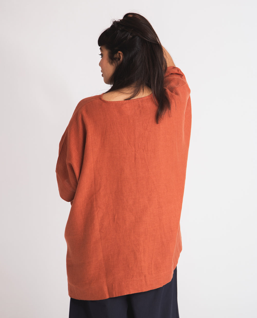 Leonor Linen Top In Clay