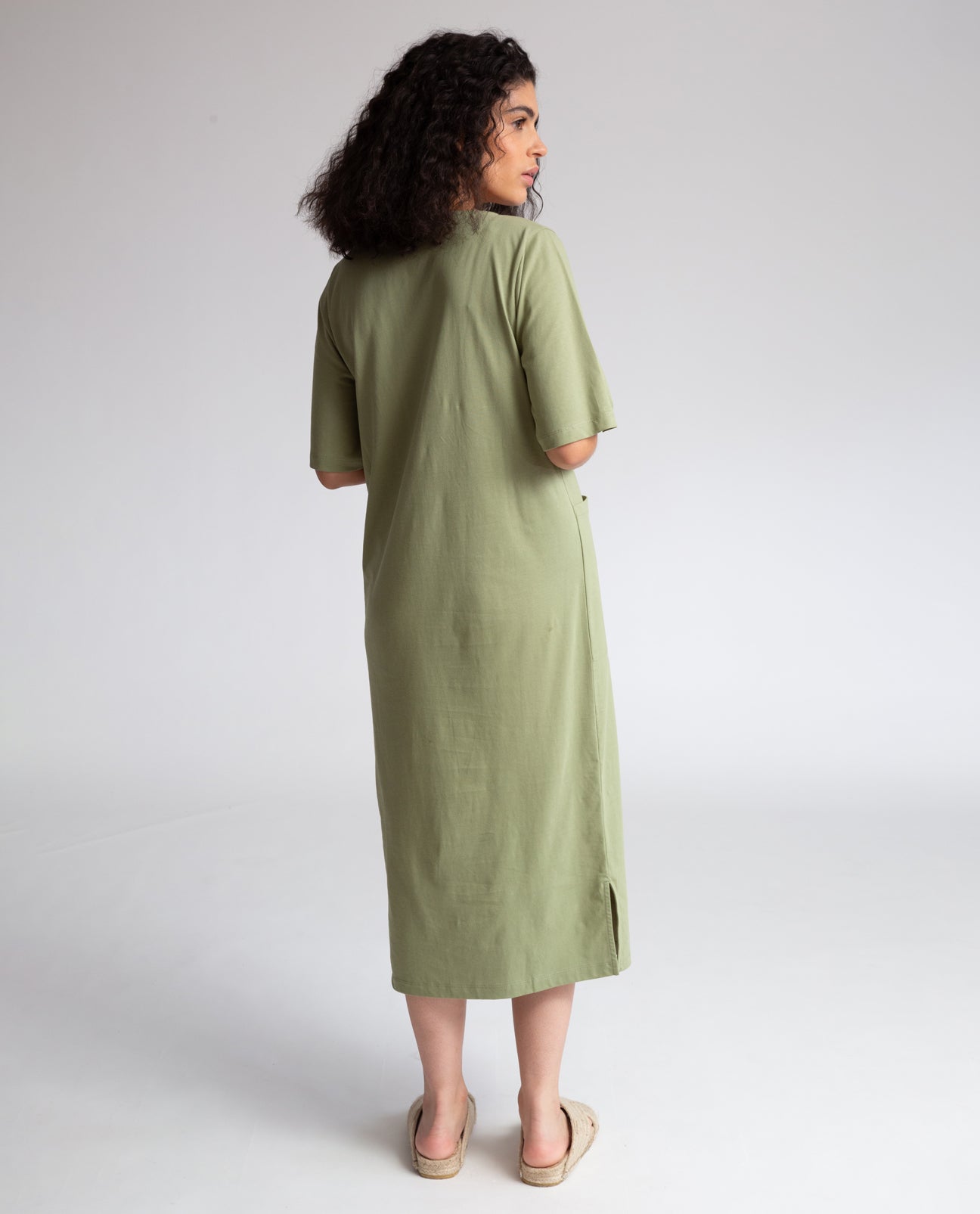 Lillian Organic Cotton Dress In Sage