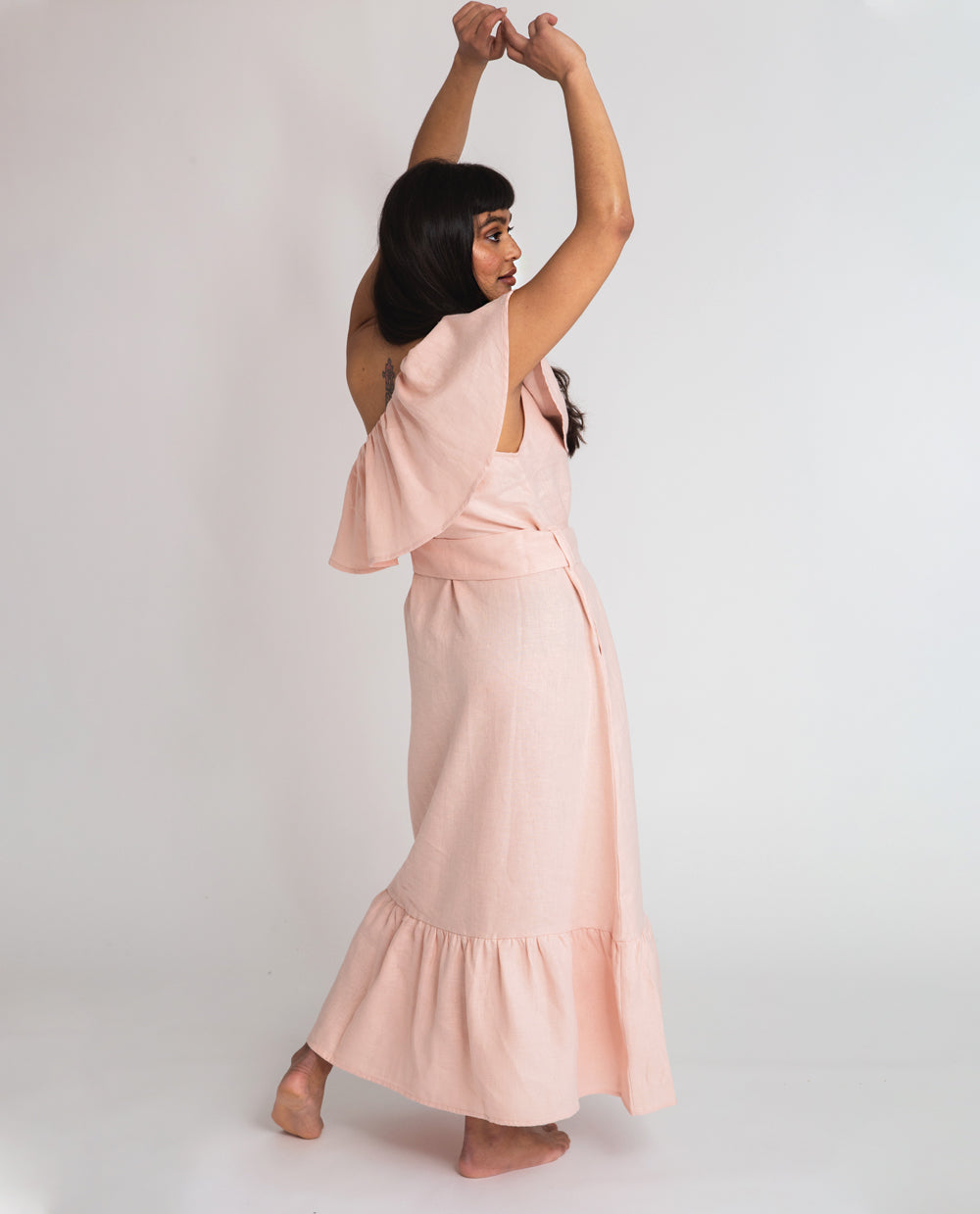 Lucy Linen Dress In Rose