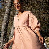 Maeve Organic Cotton Dress In Dusky Blush