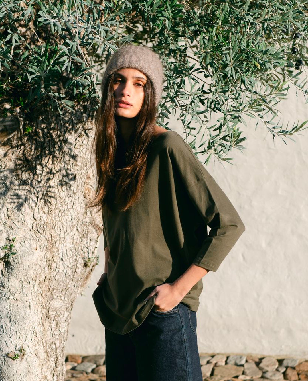 Mafalda Organic Cotton Top Army