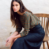 Mafalda-Sue Organic Cotton Top Army & Tan