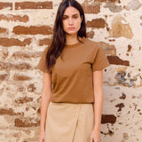 Maliah Organic Cotton Top In Tan