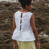 Marcia Cotton Seersucker Top In White
