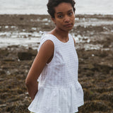 Marcia Cotton Seersucker Top In White
