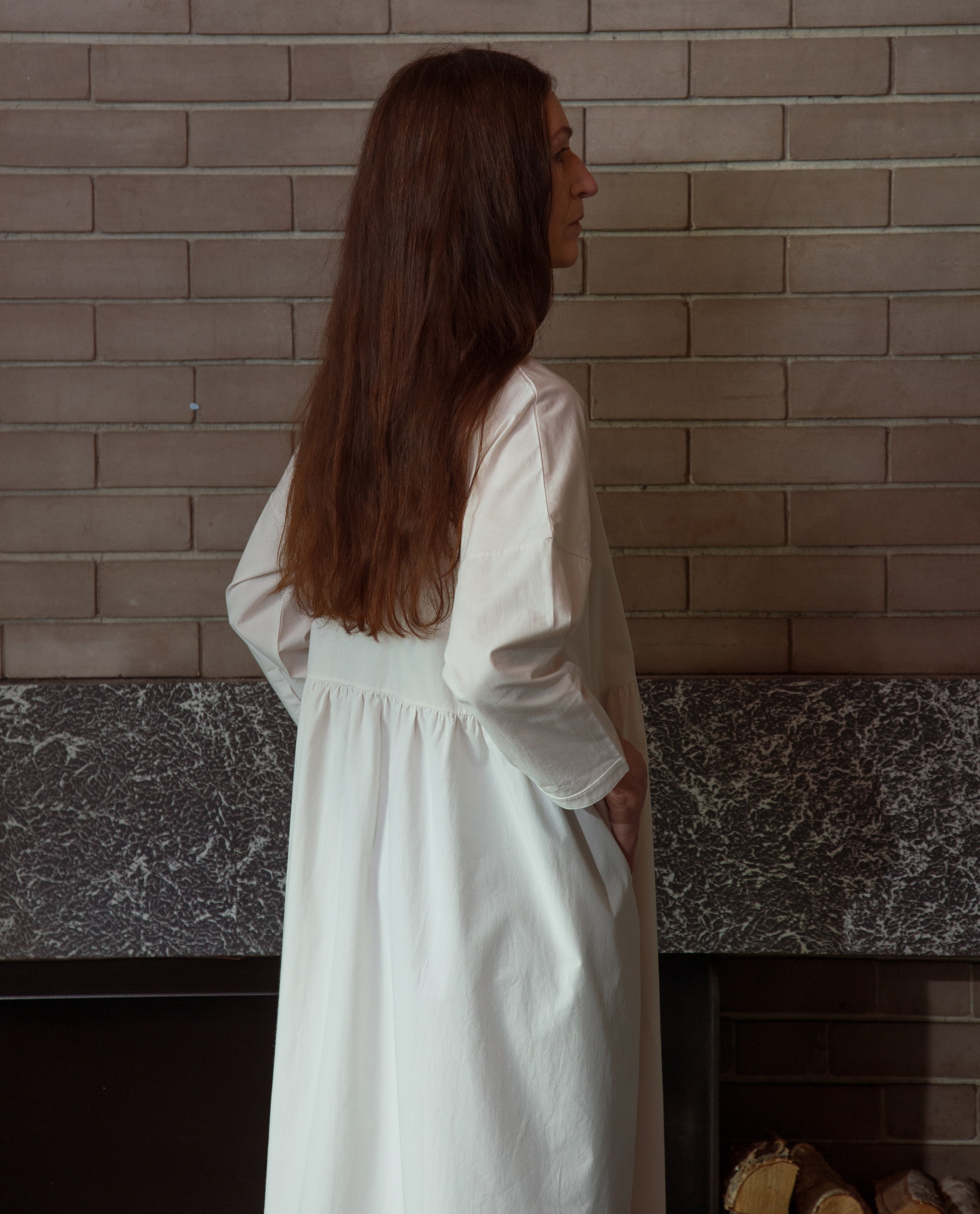 Marge Organic Cotton Dress In Perfectly Pale