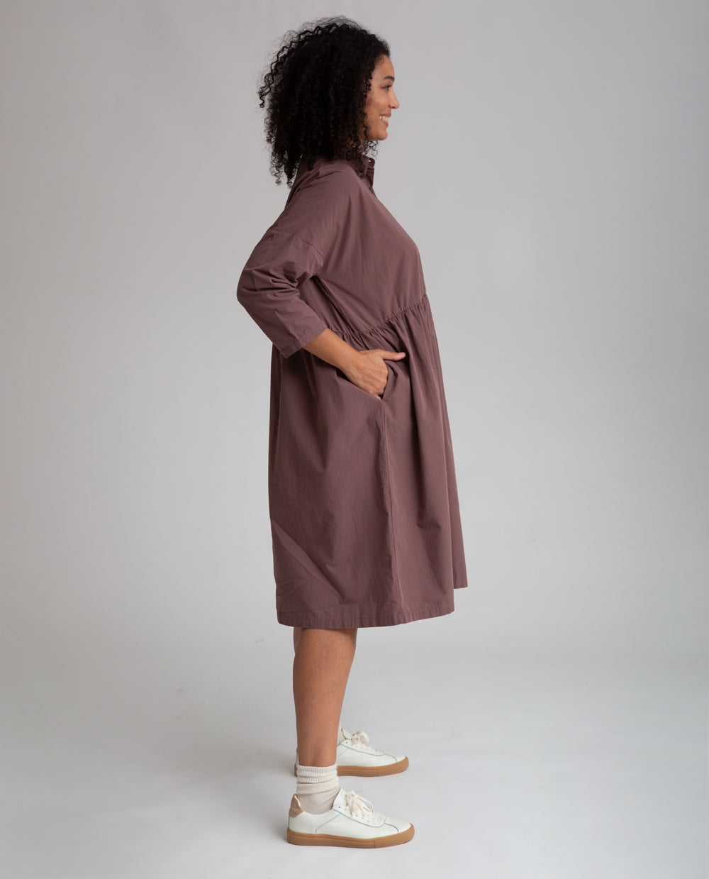 Marge Organic Cotton Dress In Peppercorn