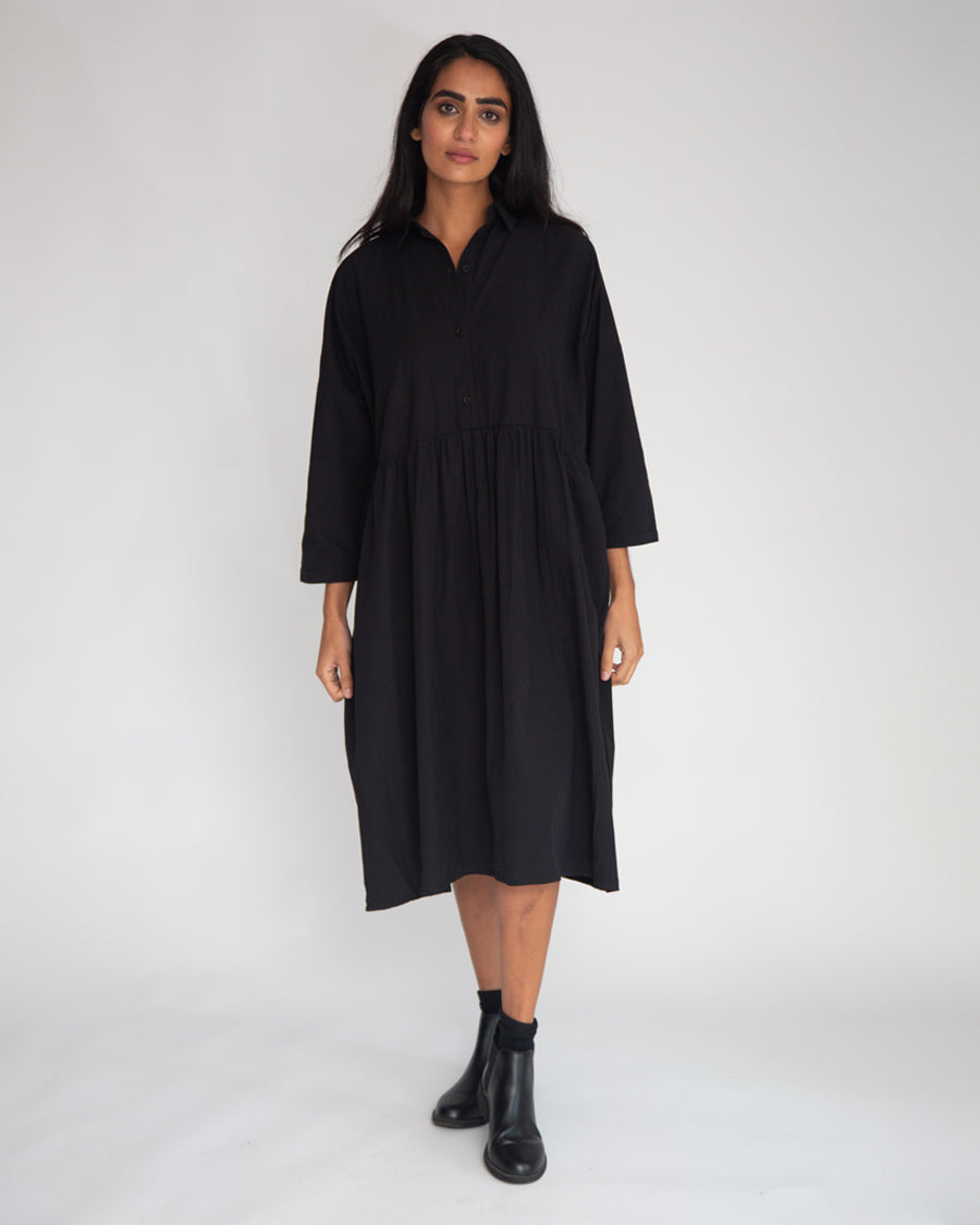 Marge Organic Cotton Dress In Black