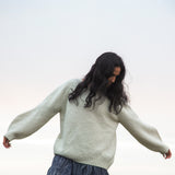 Maria Lambs Wool Jumper In White Un-Dyed