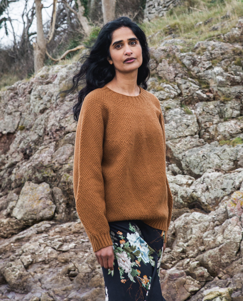 Maria Lambs Wool Jumper In Tan