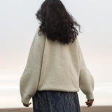 Maria Lambs Wool Jumper In White Un-Dyed