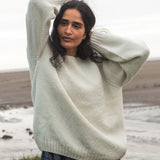 Maria Lambs Wool Jumper In White Un-Dyed
