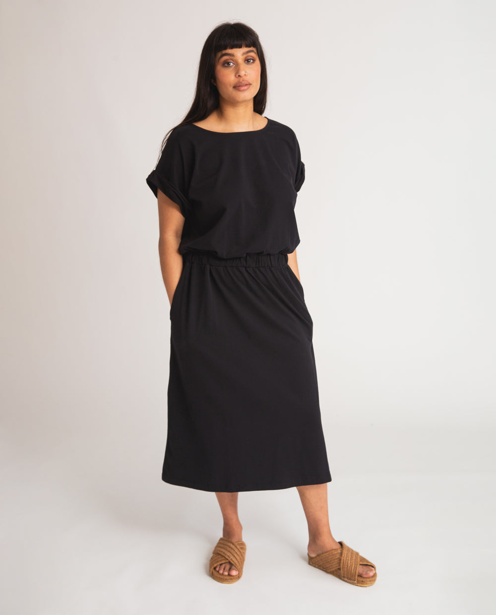 Marissa Organic Cotton Dress In Black